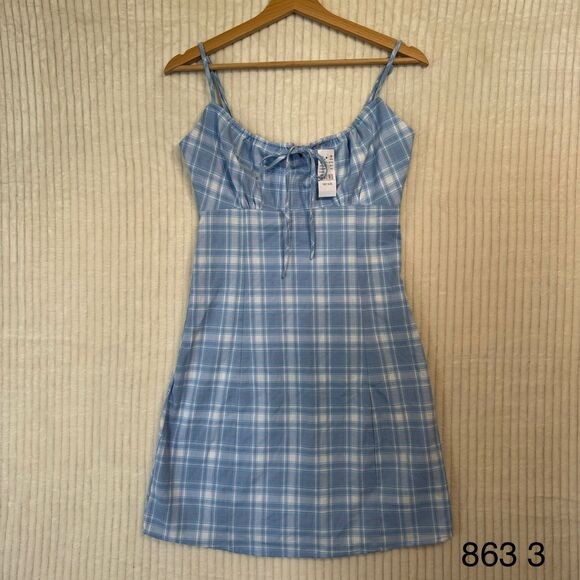 Brandy Melville Dresses & Skirts - John Galt Blue Plaid Babydoll Dress One Size Brandy Melville New With Tags